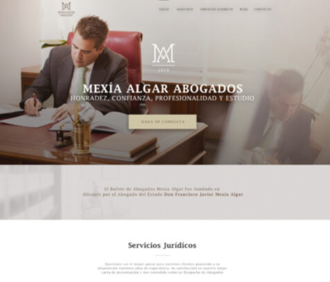 diseño web despacho abogados alicante mexia algar LGM